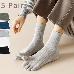 Men's Socks 5 Pairs Men Five Finger Spring Summer Thin Toe With Separate Fingers High Quality Cotton Sports