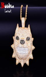 Animal Dog Necklace Rock Street Jewellery Gold Colour Charm Material Copper Cubic Zircon Hip Hop Jewellery With Rope Chain4935154