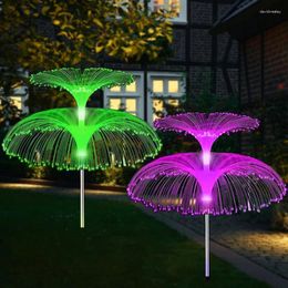 Packs Solar Garden Lights 7 Colours Variable Jellyfish Reed 2024 Upgraded Outdoor Colour Changing