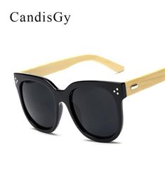 Sunglasses Wooden Bamboo Rivet Fashion Cool Classic Men Women Brand Desinger Cat Eye Mirror Sun Glasses Male Female2781657