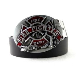 Belts Fashion Mens With Firefighter Logo Fire Dept Fighter Hatchet Big Belt Buckle Metallic Casual Men39s Jeans CoolBelts1811130