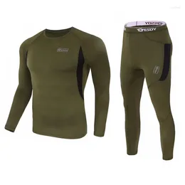 Men's Thermal Underwear Winter Autumn Men Sportswear Sets Compression Fleece Sweat Quick Drying Man Clothing