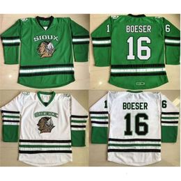 Kob North Dakota Hockey Jersey 2 Stecher 9 Caggiula 16 Brock Boeser 33 Cam Johnson 100% Stitched Fighting Sioux DAKOTA Hockey Jerseys