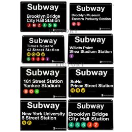 Metal Painting Tin Sign Vintage Plaque New York Subway Times Funny Designed Square Metal Garage Metal Plate Wall Decor for Bar Pub Club Decoration Size 30X20cm