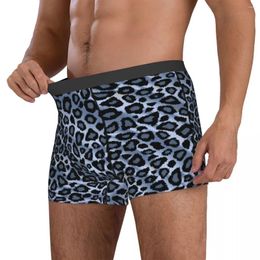 Underpants Leopard Animal Print Underwear Blue And Grey Design Boxershorts Trenky Men Breathable Boxer Brief Birthday Present