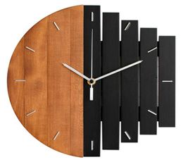 Wooden Wall Clock Modern Design Vintage Rustic Shabby Clock Quiet Art Watch Home Decoration1666349