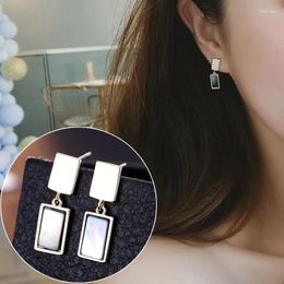 Stud Earrings 925 Sterling Silver Geometric Block Splicing For Women Girl Vintage Minimalist Fashion Fine Jewelry Accessories