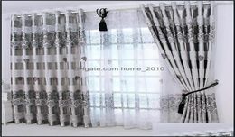 Window Treatments Textiles 1Pc Curtains Windows Drapes European Modern Elegant Noble Printing Shade Curtain For Living Room Bedroo8054144