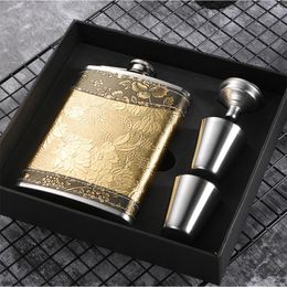 Hip Flasks A Beautiful Set Of 8OZ Yellow Stainless-steel Wine Jugs For Bar BBQ And Travel With Portable Bottles Whiskey Flask
