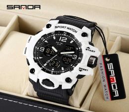 SANDA Men Military Watches G Style White Sport Watch LED Digital 50M Waterproof Watch S Shock Male Clock Relogio Masculino G10229967289