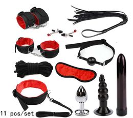 Sex Erotic Toys For Women Sex Hands Nipple Clamps Whip Mouth Gag Sex Mask Tail Anal Restraint Slave Games Bdsm Bondage Set C1812253999112