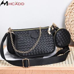 Shoulder Bags Quality PU Leather Small Underarm 2024 Weave Women Fashion Lady Party Handbags And Purses Female