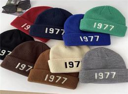 Couple autumn and winter designer Beanie fashion warm wool knitting bonnet candy color digital embroidery beanies7485170