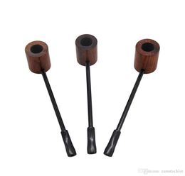 HoneyPuff Whole 150 MM Mini hand Sandalwood Metal Smoking Pipe Wooden Smoking Pipes Portable Wood Pipe With Tobacco6246576