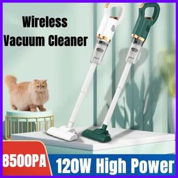 Vacuum Cleaners New wireless handheld vacuum cleaner USB Strong Suction 120W electric for household car lightweight dust collector Q240430