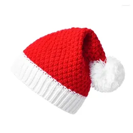 Berets Red&White Knitted Santa Hat Christmas For Winter Festival Party Supplies