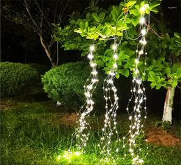 Strings LED Solar Firefly Bunch Lights 8 Flashing Modes String Decorative Vine Outdoor Garden Tent Christmas Decor