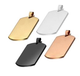 28x50mm Stainless Steel Military Army ID Stainless Steel Name Blank Dog Tags Pendant Rectangle Jewelry7668459