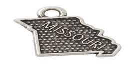 Antique Silver Plating State Map Charms Missouri Shape Alloy Charms 50pcs AAC8091043100