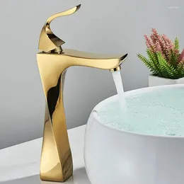 Bathroom Sink Faucets Faucet Basin Golden Chrome Tap Cold Water Mixer Deck Mounted Single Lever Taps