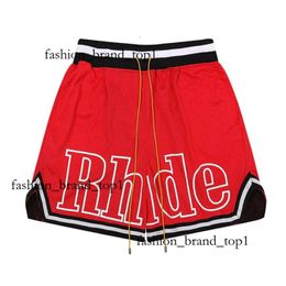 Men Breathable Beach Men Casual Rhude Short Mesh Track Breathable Oversize Shorts Waist Drawstring Shorts Free Rhude Shipping For Black And White Shorts 2767