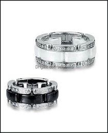 Band Rings Jewellery Whole For Men Women Couple Index Finger Wedding Gift Stainless Steel Punk Classic Ceramic Ring3148456