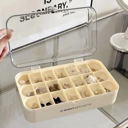 Jewellery Pouches Transparent Double-layer Storage Box Earring Necklace Multi Grid Dust-proof Bead Treasure