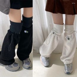 Women Socks Cover Winter Harajuku Lamb Wool Leg Warmer High Tube Sock Streetwear