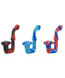 Silicone Portable Hookah Water Smoking Rig Food Garde Silicon Tobacco Pipe With Rich Color 2pcslot7217853