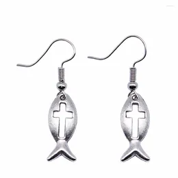 Dangle Earrings 1pair Jesus Fish Jewelry Accessories For Crafts Hook Size 18x19mm