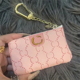 Carteira de bolsas de moeda de ginástica para meninas anel -chave -chave bolsa de moeda bolsa de moeda de couro macio de couro gravado por cartão de crédito masculino homem pequeno zíper com estoque de caixa