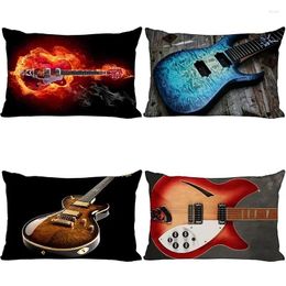 Pillow Pillowcase Guitar Style One Side Rectangular Throw For Bedroom