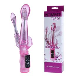 Baile 6 Speed Vibration Rabbit Vibrator Double Vibe Waterproof G Spot Vibrators Very Soft Materials Sex Toys Sex Products S19709828420