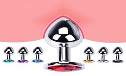 Anal Plug Heart Stainless Steel Crystal Removable Butt Stimulator Sex Toys Prostate Massager Dildo9035079