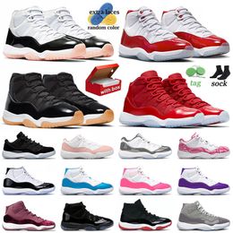 2024 top j11 sneakers with box basketball shoes jump man 11 neapolitan cherry red black gum space jam cool grey dmp gratitude mens womens jumpman 11s trainers dhgate