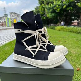 Casual Shoes Brand Design High Top Canvas Board Cross Lace Platform Sneakers Skateboard Large Size Women's 35&46