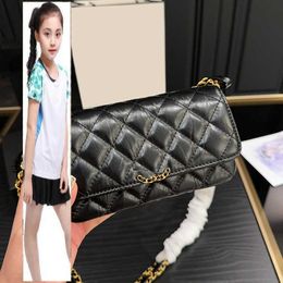 Kids Bags Luxury Brand CC Bag Ladeis Designer Calfskin 19 Series Thick Chain Shoulder Bag Long Wallet Clutch Purse Phone Card Holder GHW Turn Lock Cosmetic Case Large C