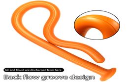 Super Long Back Flow Groove Design Anal Plug Soft Silicone Big Butt Anus Dilator Large Expander Dildo Stimulator Adult Masturbator1382153