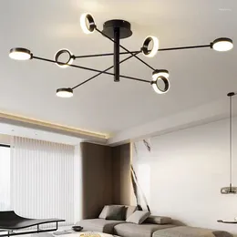 Ceiling Lights Modern Fashion Luxury Iron LED Black Decorative Light Living Room Bedroom Study Dining Studio Lighting Fixtures