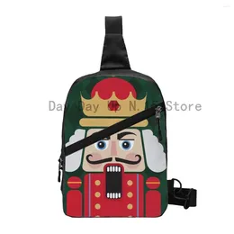 Backpack Nutcracker Doll Sling Chest Bag Cartoon Toy Soldier Christmas Gift Crossbody Shoulder For Men Cycling Camping Daypack