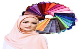 Women Solid Satin Silk Scarf Hijab Shawls Plain Head Wrap Headband Muslim Hijabs Scarves Bandanas 36 Colors2650551