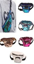 Sequin Fanny Pack Glitter Purse Sequins Waist Bags Pocket Crossbody HandBags Cosmetic Makeup Bag Tote Storage Bag Ship A05617378775