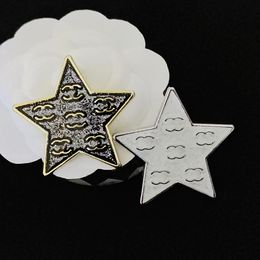 Five-pointed Star Brooches Designer Brand Letter Brooch Pin High Quality 18K Gold Plated Silver Plated Diamond Pearl Classics Wedding Dress Pins Jewelry