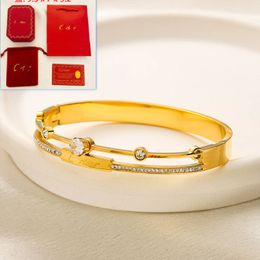 Gold Plated Charm Bangle Bracelet Luxury Women s Love Gift Bangle New Fashion Designer Jewellery Classic Brand Diamond Bangle Correct Logo