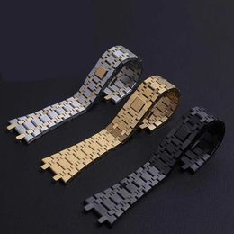 Watch Bands With 21mm 26mm mens all stainless steel AP Royal Oak 15500 26331 with folding buckle Q240430