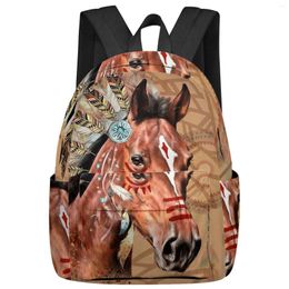 Backpack Horse Feather Feminina Backpacks Teenagers Student School Bags Laptop Custom For Men Women Female Travel Mochila