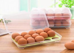 Single Layer Refrigerator Food storage box 15 Eggs Airtight Storage container plastic Box portable egg tray2734662