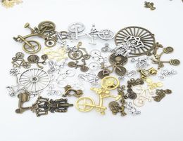 200grams Vintage silver Colour bronze gold bike bicycle charms antique alloy metal pendant for bracelet earring necklace diy jewelr6988596