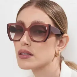 Sunglasses Fashion Square Women 2024 Polygon Cat Eye Sun Glasses Ladies Shades UV400 Retro Colourful Eyewear Men
