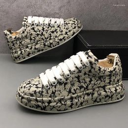 Casual Shoes Men Outdoor Sneakers Rhinestone Board Fashion Deerskin Sports Large Size Zapatillas Hombre